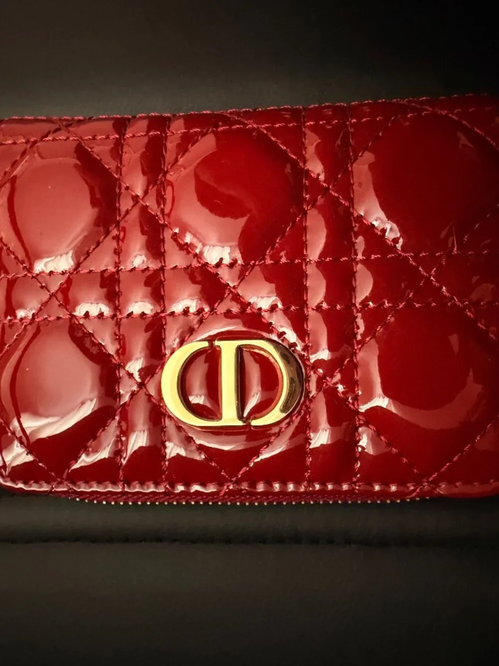 Dior Red Patent Leather Wallet